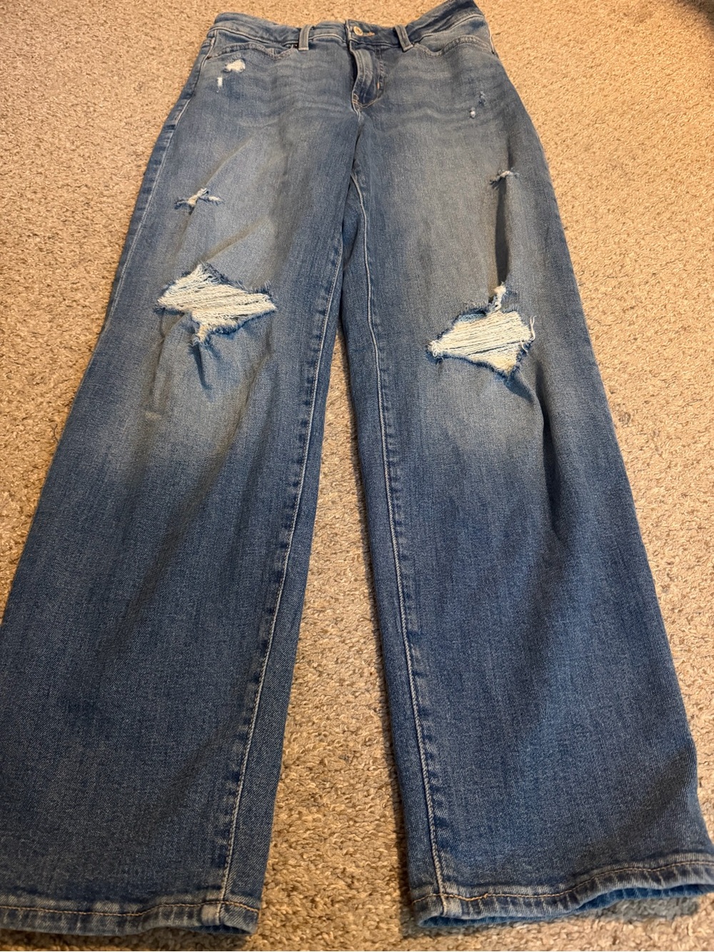 Old Navy OG Loose Distressed Wide-Leg Jeans - Blue